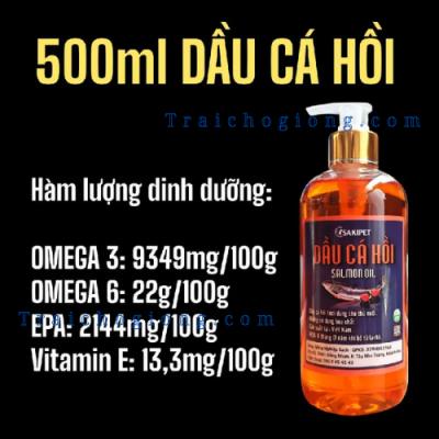 Dầu Cá Hồi Chai 1000ml Cho Chó Mèo Bổ Sung Omega 3